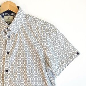 Steel & Jelly London Men’s Button Up Shirt Medium Short Sleeve Printed Shirt